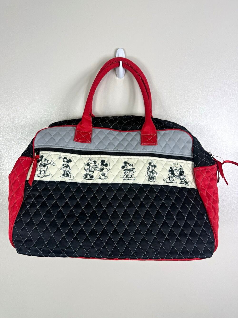 The Bradford Exchange Disney Mickey & Minnie Mouse Large Quilted Duffle Bag